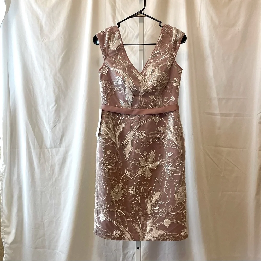 NWT Azazie "Zinnia" Bridesmaid Party Formal Embroidered Sequence Midi Dress Sz 6 - Picture 1 of 11